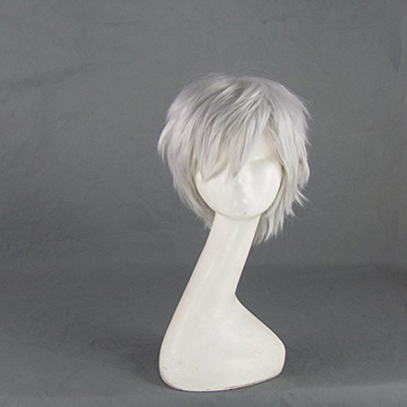 Men Accessories In Silver - Peluca de cosplay corta gris plateado