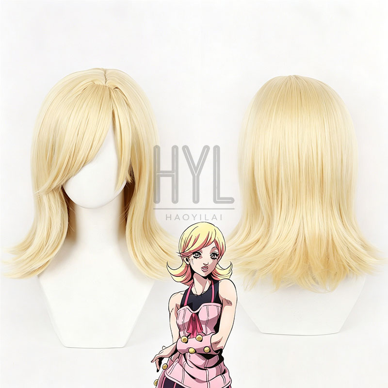 Men'S Yellow Accessories - Peluca de Anime JOJO Lucy Steel