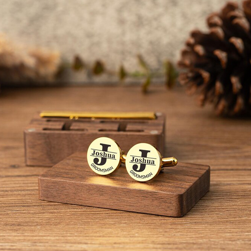 Tie Clip Set - Gemelos personalizados para padrinos de boda,