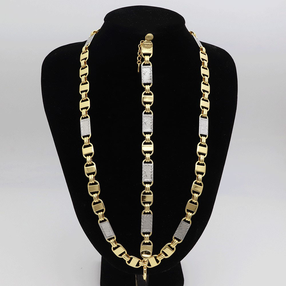 Men'S Accessories Dubai - Collar de Cadena Gruesa Bicolor Estilo
