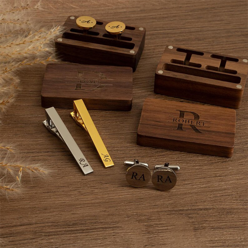 Gemelos personalizados para pa - Tie Clip Set reseña y precio