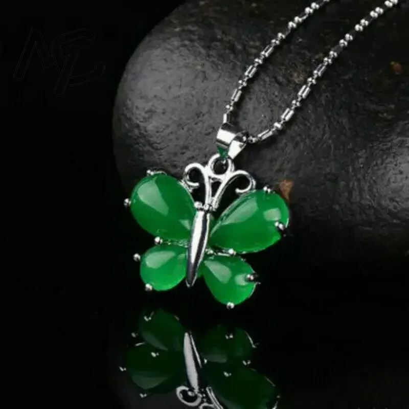 S925 plata verde Jade mariposa - Men Accessories In Silver reseña y precio