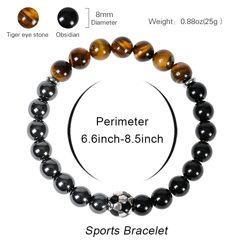 Pulsera de Fútbol de Obsidiana - Men'S Accessories Gift Ideas reseña y precio
