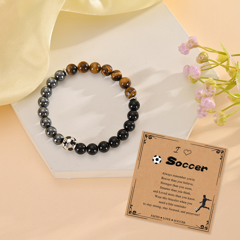 Pulsera de Fútbol de Obsidiana - Men'S Accessories Gift Ideas reseña y precio